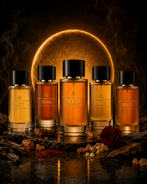 Discovery-Set – fünf Extrait-de-Parfum-Flakons von Parfumwelt Essen (set-amber-oud)