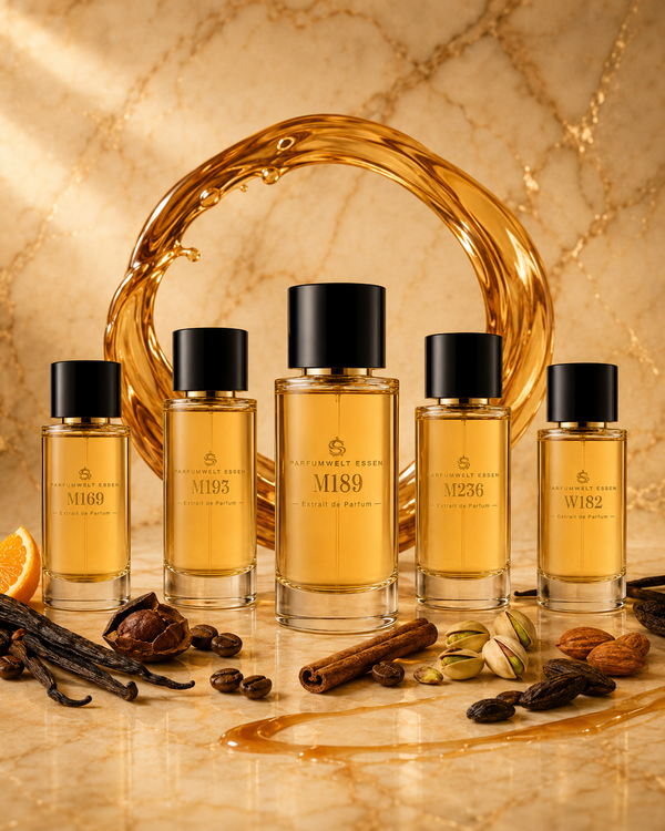 Discovery-Set – fünf Extrait-de-Parfum-Flakons von Parfumwelt Essen (set-gourmand)