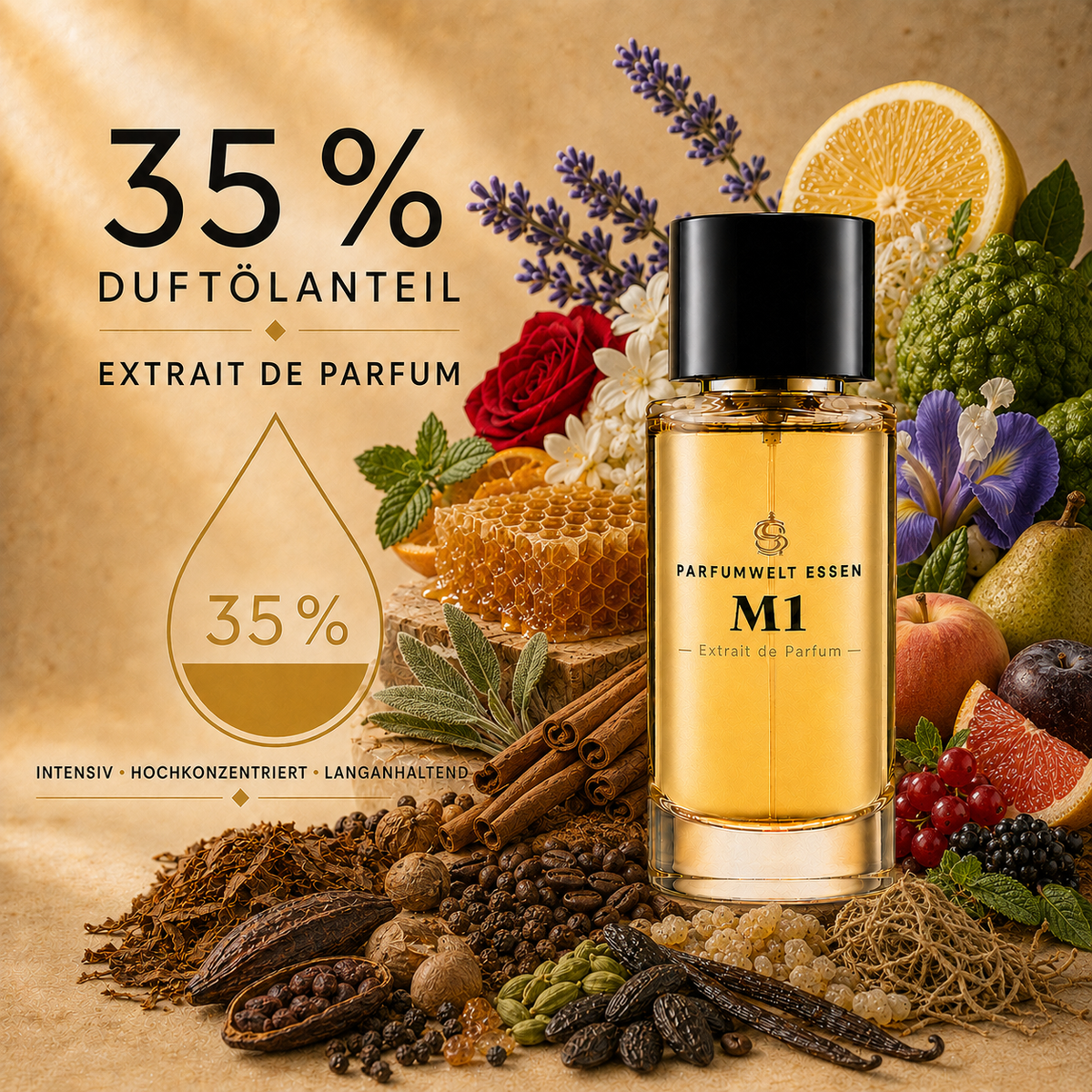 PWE-Zusatz 1/4 – 35 % Duftölanteil, Extrait de Parfum von Parfumwelt Essen